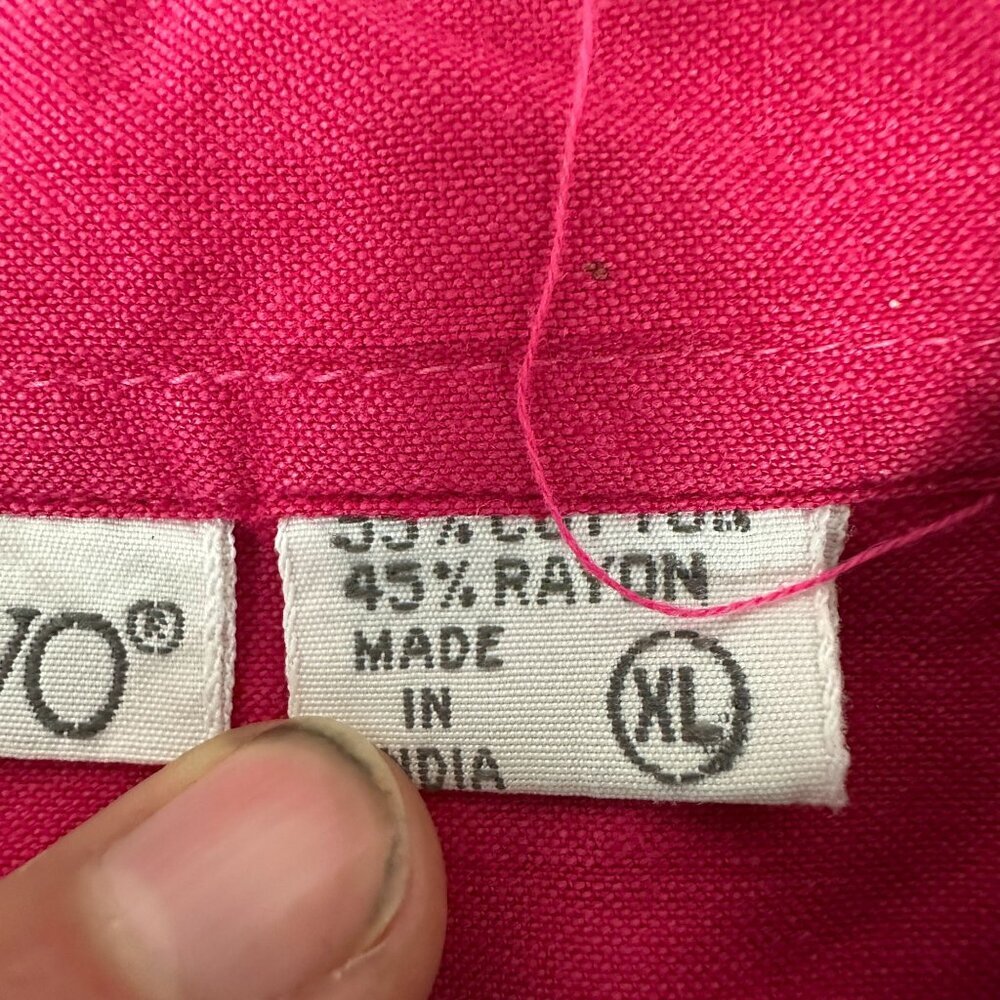 Nuovo Mens Pink Short Sleeve Button-Up Shirt Size XL Cotton & Rayon - Picture 5 of 6